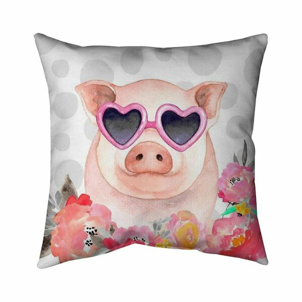 Begin Home Decor 26 x 26 in. Little Pig In Love-Double Sided Print Indoor Pillow 5541-2626-CH2-3
